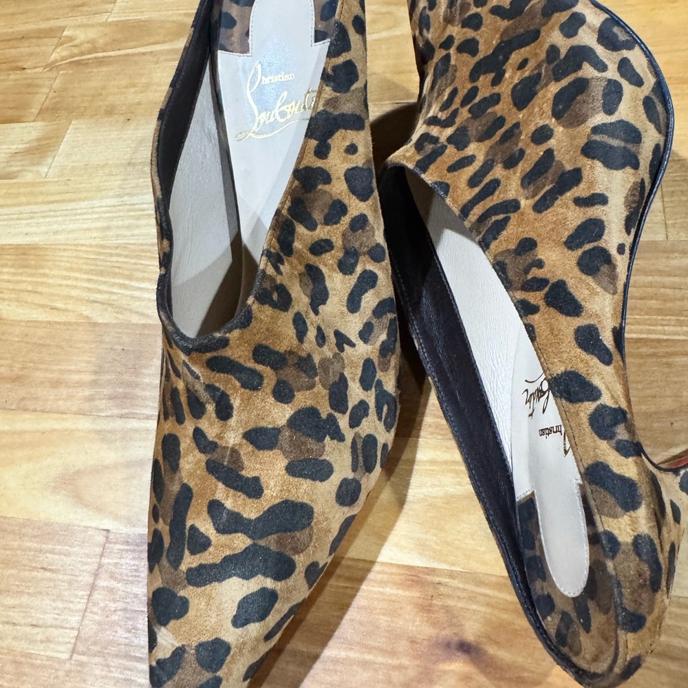 Christian Louboutin Brown and Black Leopard Heels 3’ heels